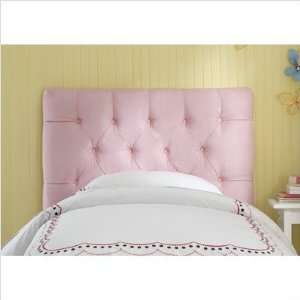   Tufted Micro Suede Youth Headboard in Light Pink Size Full