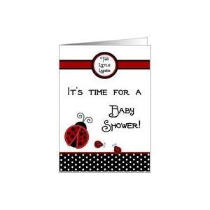 TWIN Red Lady Bug, Black and White Polka dot Boarder Girls Baby Shower 
