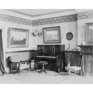   pianos, showing piano in room. Style 17   upright piano forte designed
