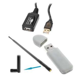 White 2.4GHz IEEE 802.11N/G/B USB Wireless Network Adapter + 32FT USB 