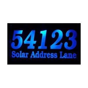  Prestige Solar Address Sign (Small)   Blue