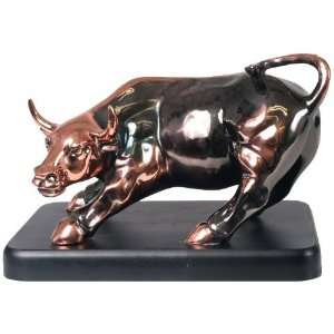 Wall Street Bull Statue   Double Colored Copper Finish  