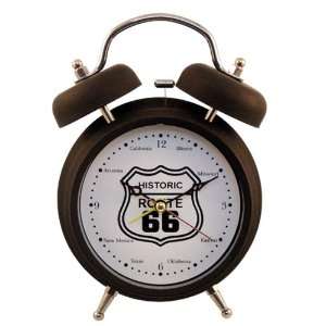   Route 66 Sign Twin Bell Alarm Clock 