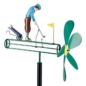   Metal Golf Loving Whirligig Wind Spinner Patio, Lawn & Garden