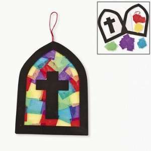  Tissue Paper Cross Stained Glass Window Craft Kit   Craft 