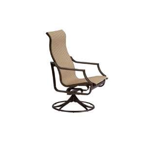Tropitone Windsor Sling Aluminum Arm Swivel Rocker Patio Dining Chair 