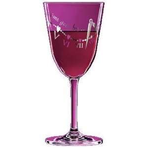  Wine Glass, Wine, Clock, Silver Embossed, Elegant, Designer Red Wine 
