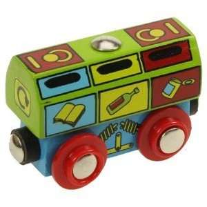   Single Wooden Train Rolling Stock (Recycling Wagon) Toys & Games