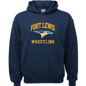 Fort Lewis College Skyhawks Navy Youth Wrestling Arch Hooded 